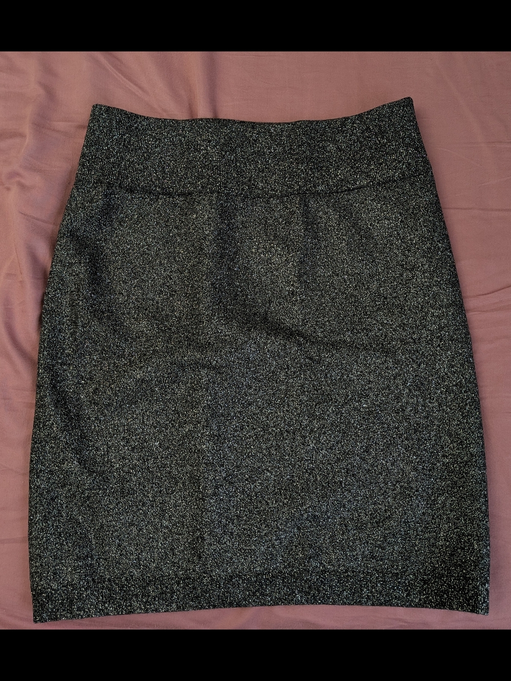Express Metallic Black Pencil Skirt